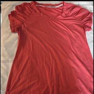 Athleta Coral Scoop Neck Short Sleeve Top
